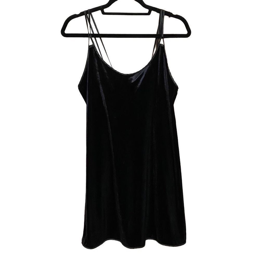 Vintage Angelique Velour Black Slip Dress